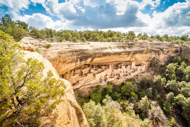 Ancient dwellings carved into rock