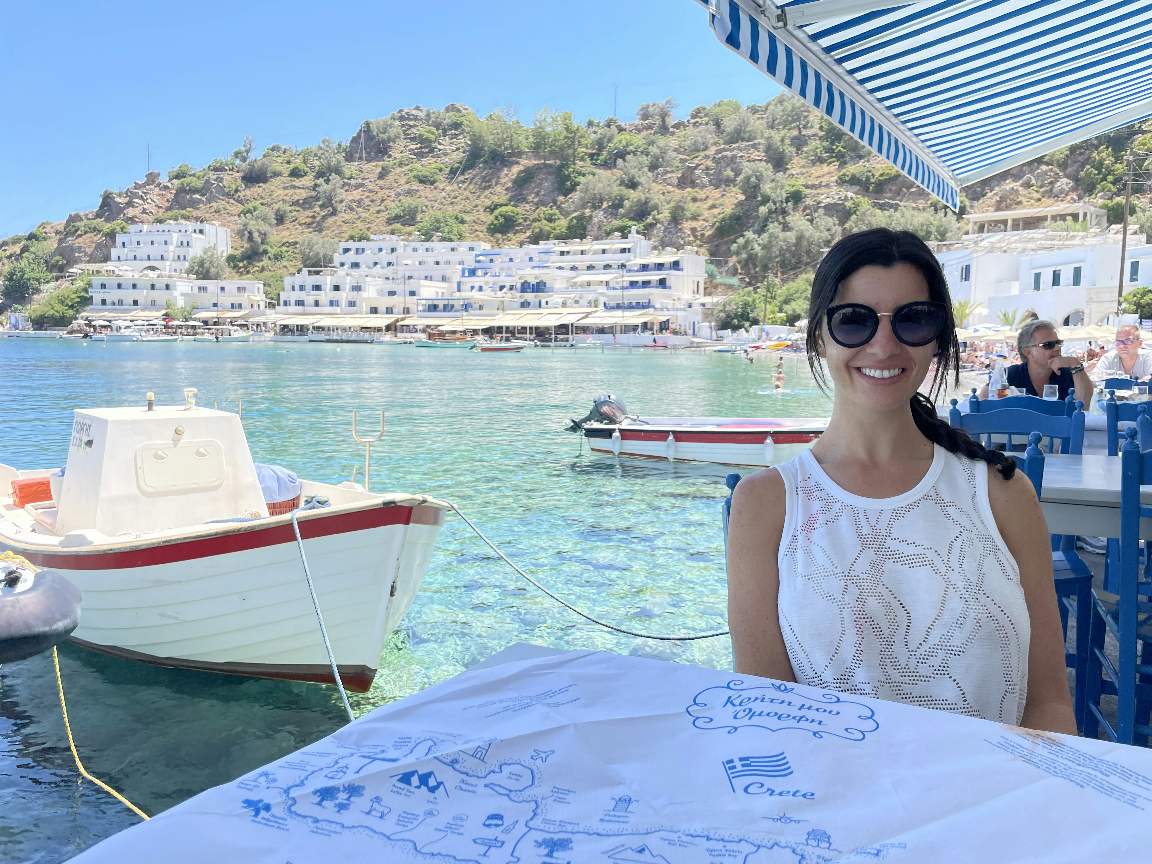 Loutro view with crystal-clear waters