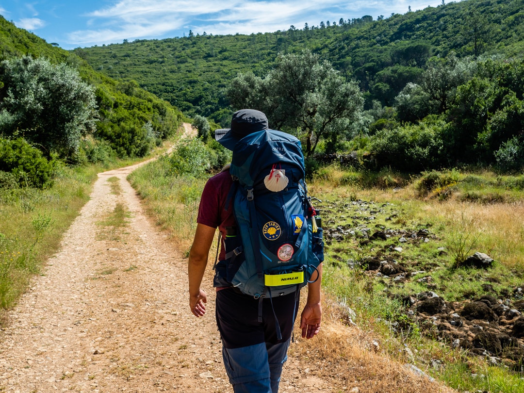 FROM LISBON IN PORTUGAL, TO SANTIAGO, SPAIN, ALVORGE, ANSIÃ£O, PORTUGAL - 2019/06/08: A pilgrim walks the Camino Portuguese towards the albegue in the town of Alvorge..The Camino de Santiago (the Way of St. James) is a large network of ancient pilgrim routes stretching across Europe and coming together at the tomb of St. James (Santiago in Spanish) in Santiago de Compostela in north-west Spain. Yearly, thousands of people of various backgrounds walk the Camino de Santiago either on their own or in organized groups. (Photo by Ana Fernandez/SOPA Images/LightRocket via Getty Images)
FROM LISBON IN PORTUGAL, TO SANTIAGO, SPAIN, ALVORGE, ANSIãO, PORTUGAL - 2019/06/08: A pilgrim walks the Camino Portuguese towards the albegue in the town of Alvorge..The Camino de Santiago (the Way of St. James) is a large network of ancient pilgrim routes stretching across Europe and coming together at the tomb of St. James (Santiago in Spanish) in Santiago de Compostela in north-west Spain. Yearly, thousands of people of various backgrounds walk the Camino de Santiago either on their own or in organized groups. (Photo by Ana Fernandez/SOPA Images/LightRocket via Getty Images)
1154624137
camino de santiago, way of st. james, network, ancient, pilgrim routes, albegue, alvorge, pilgrim, pilgrims