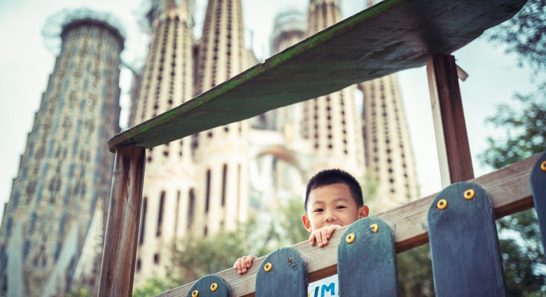 A Chinese boy playing in the children play facilities in front of the Sagrada Fimiliar..The BasÃlica de la Sagrada FamÃlia also known as the Sagrada FamÃlia, is a large unfinished Roman Catholic minor basilica in Barcelona, Catalonia. Designed by Catalan architect Antoni Gaudà (1852–1926), his work on the building is part of a UNESCO World Heritage Site...Photo taken on 05/10/2019
A Chinese boy playing in the children play facilities in front of the Sagrada Fimiliar..The Basílica de la Sagrada Família also known as the Sagrada Família, is a large unfinished Roman Catholic minor basilica in Barcelona, Catalonia. Designed by Catalan architect Antoni Gaudí (1852–1926), his work on the building is part of a UNESCO World Heritage Site...Photo taken on 05/10/2019
1192653736