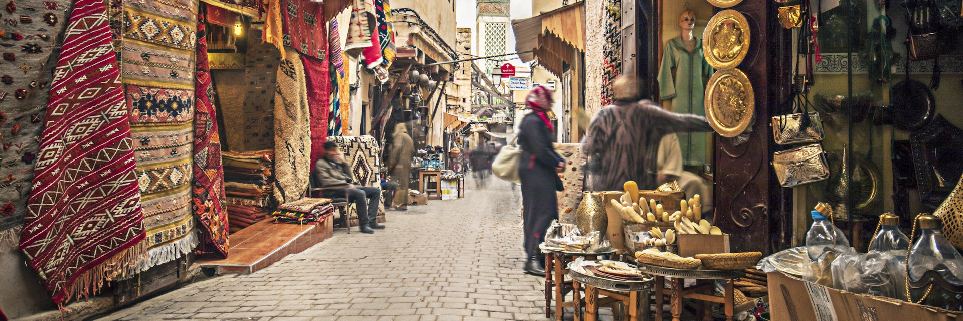 Stores in the medina streets of Fez, Morocco.
653452628
Exoticism, Spice, Africa, Souk, Market - Retail Space, Travel, F