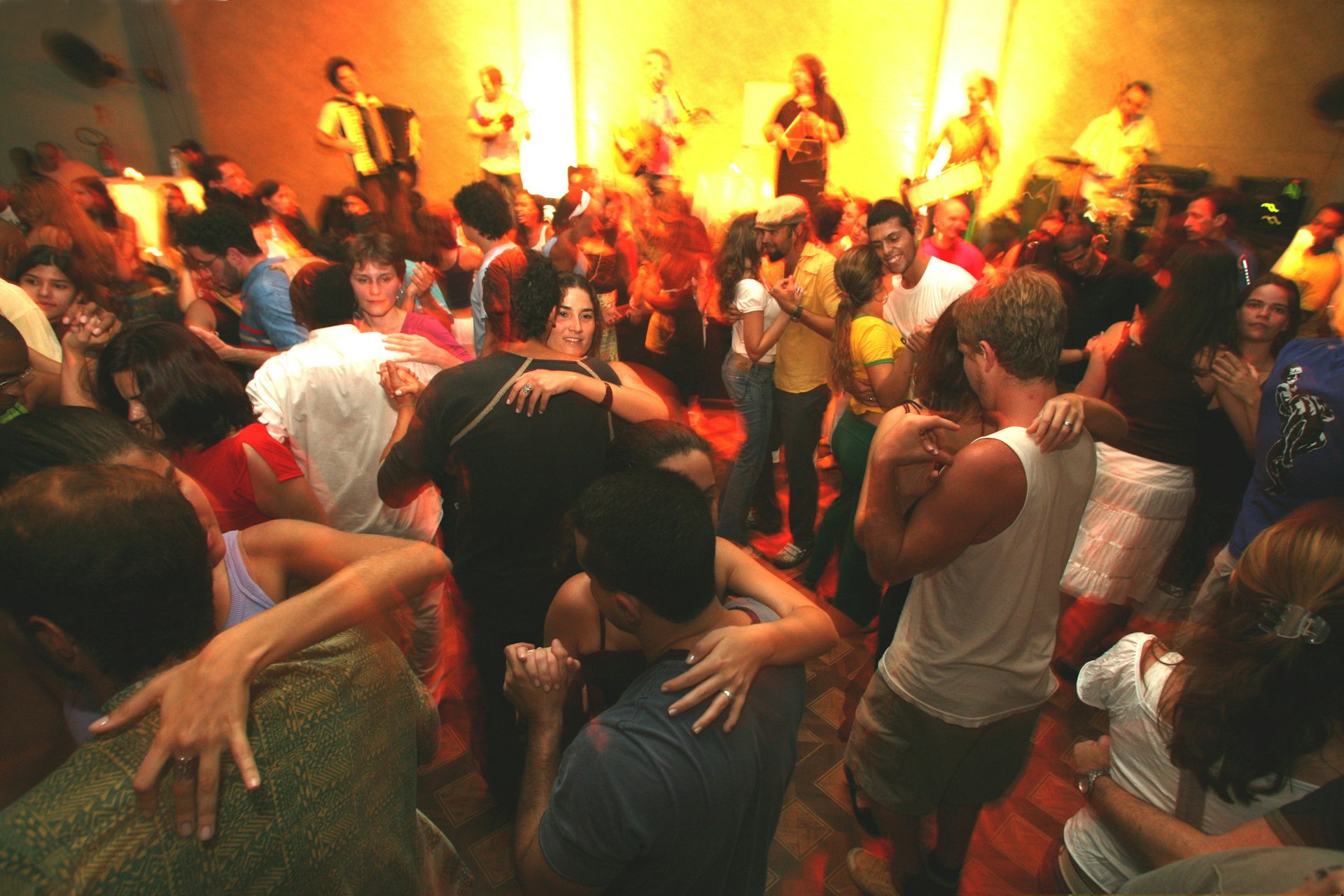 Samba music and dancing in Clube dos Democraticos, Rio de Janeiro, Brazil