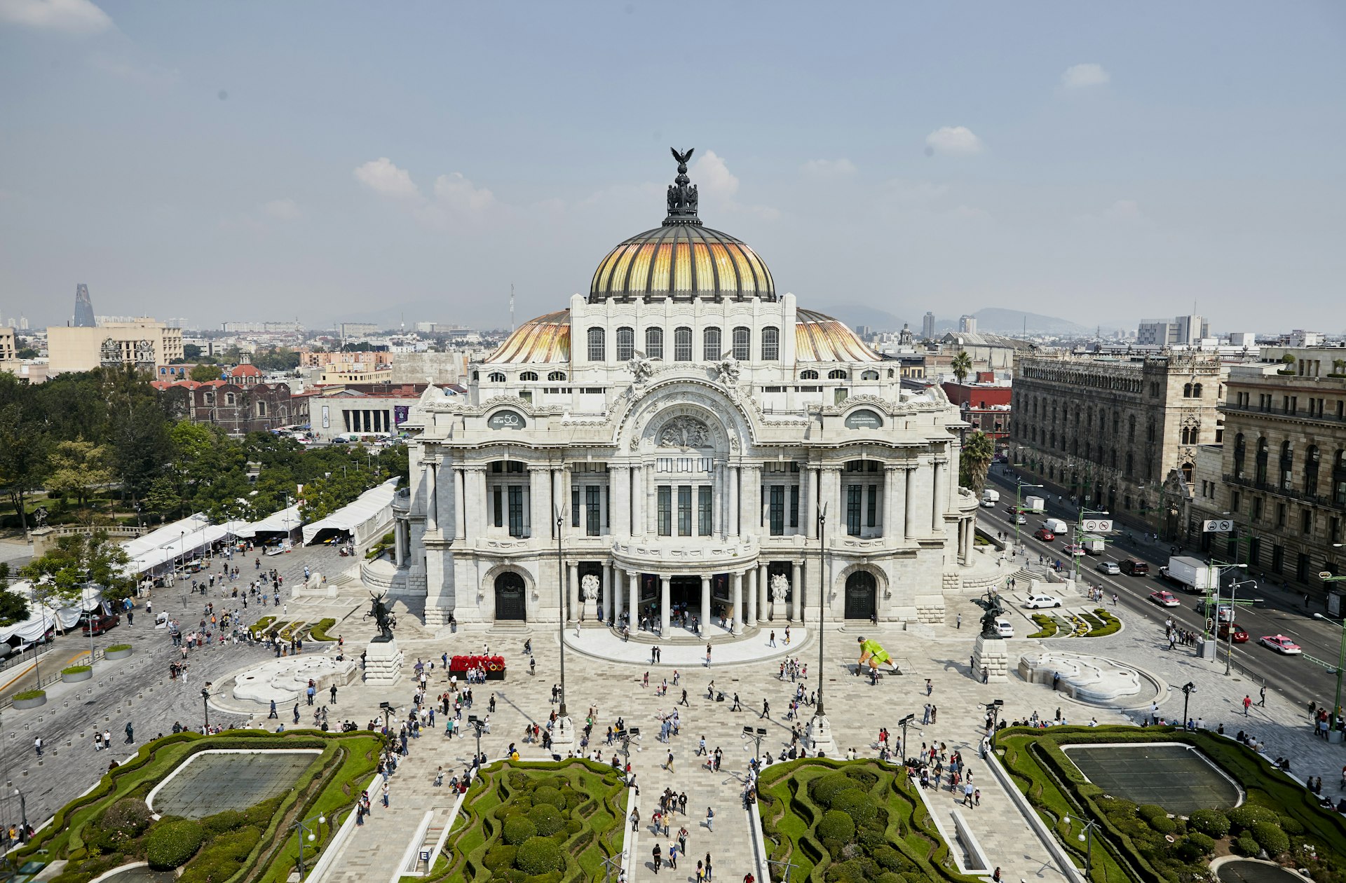 Aerial view of the Palacio de Bellas Artes, Mexico City