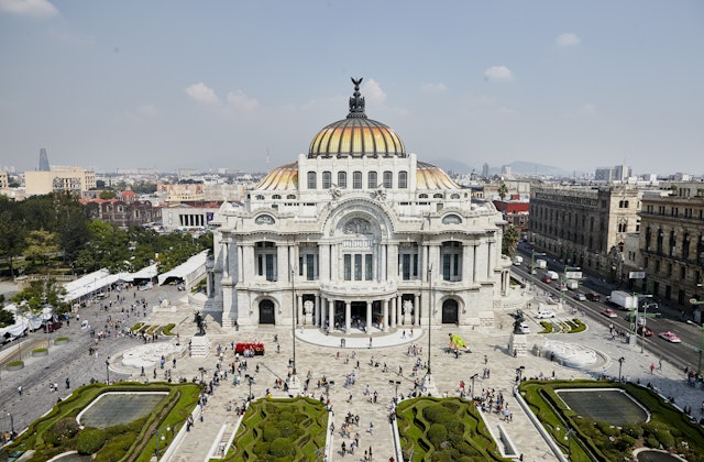 Aerial view of the Palacio de Bellas Artes, Mexico City