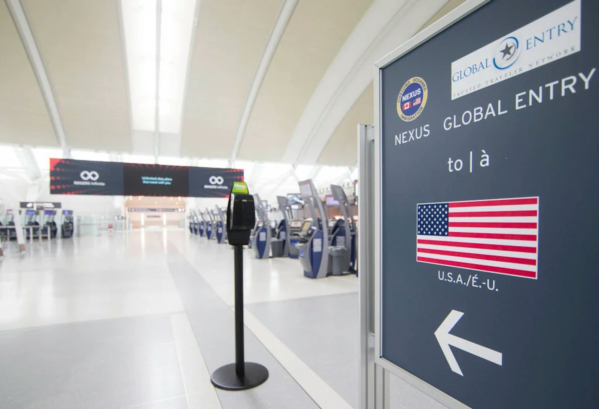 The NEXUS / Global Entry lane at Pearson International Airport in Toronto