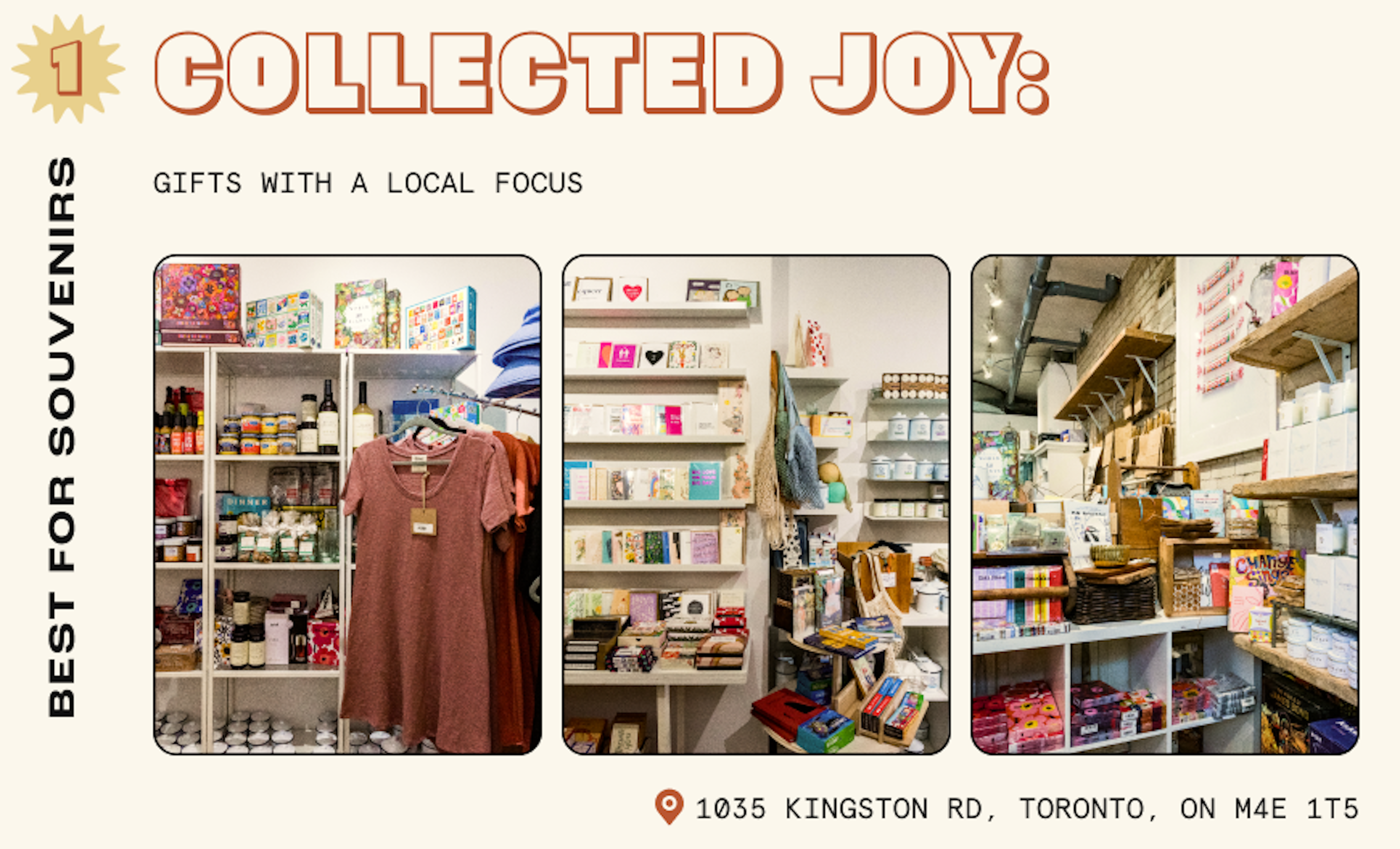 Souvenirs on display in Collected Joy, Toronto