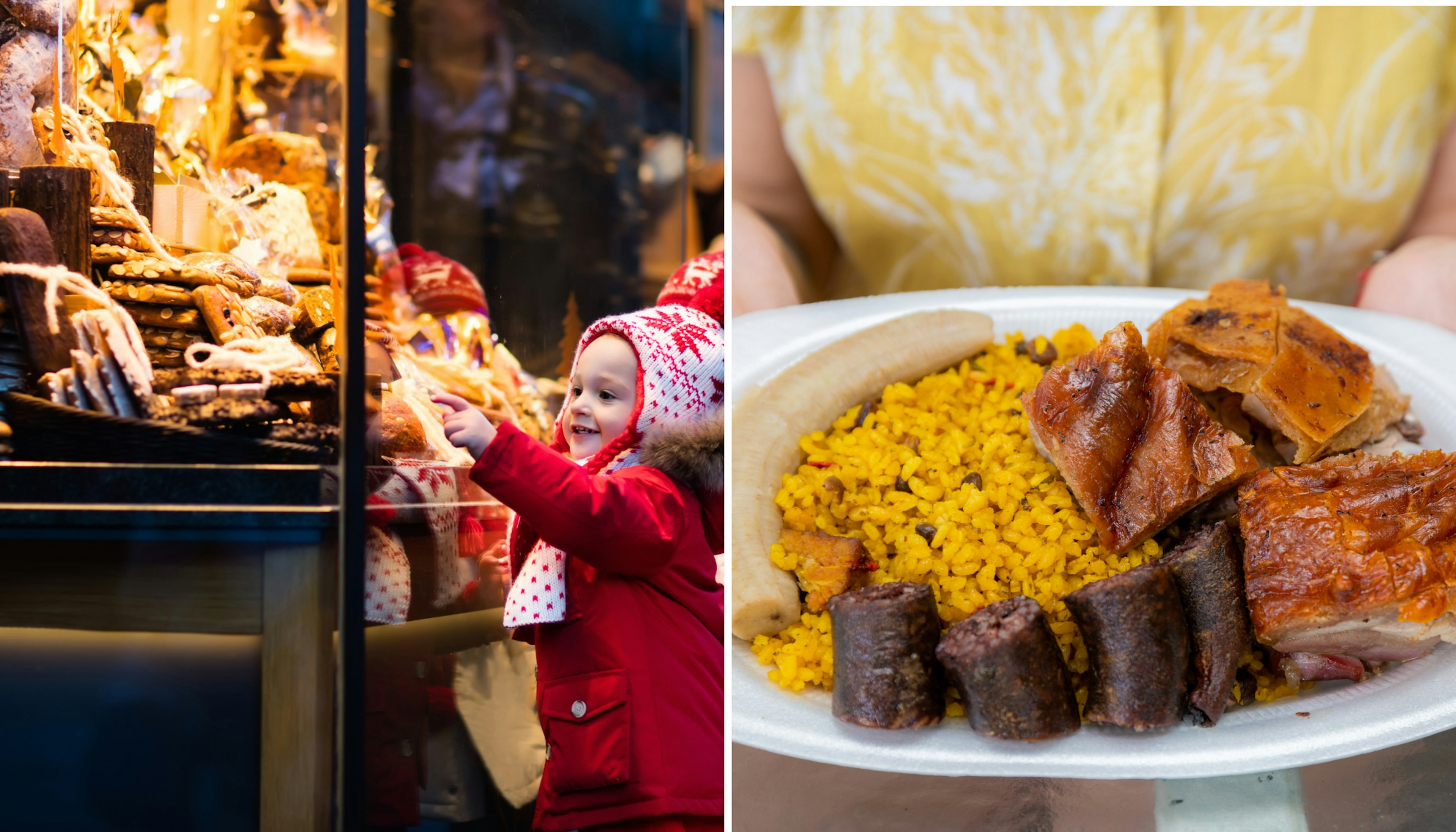 Grab a cookie in a Black Forest Christmas market; eat some suckling pig in Puerto Rico.