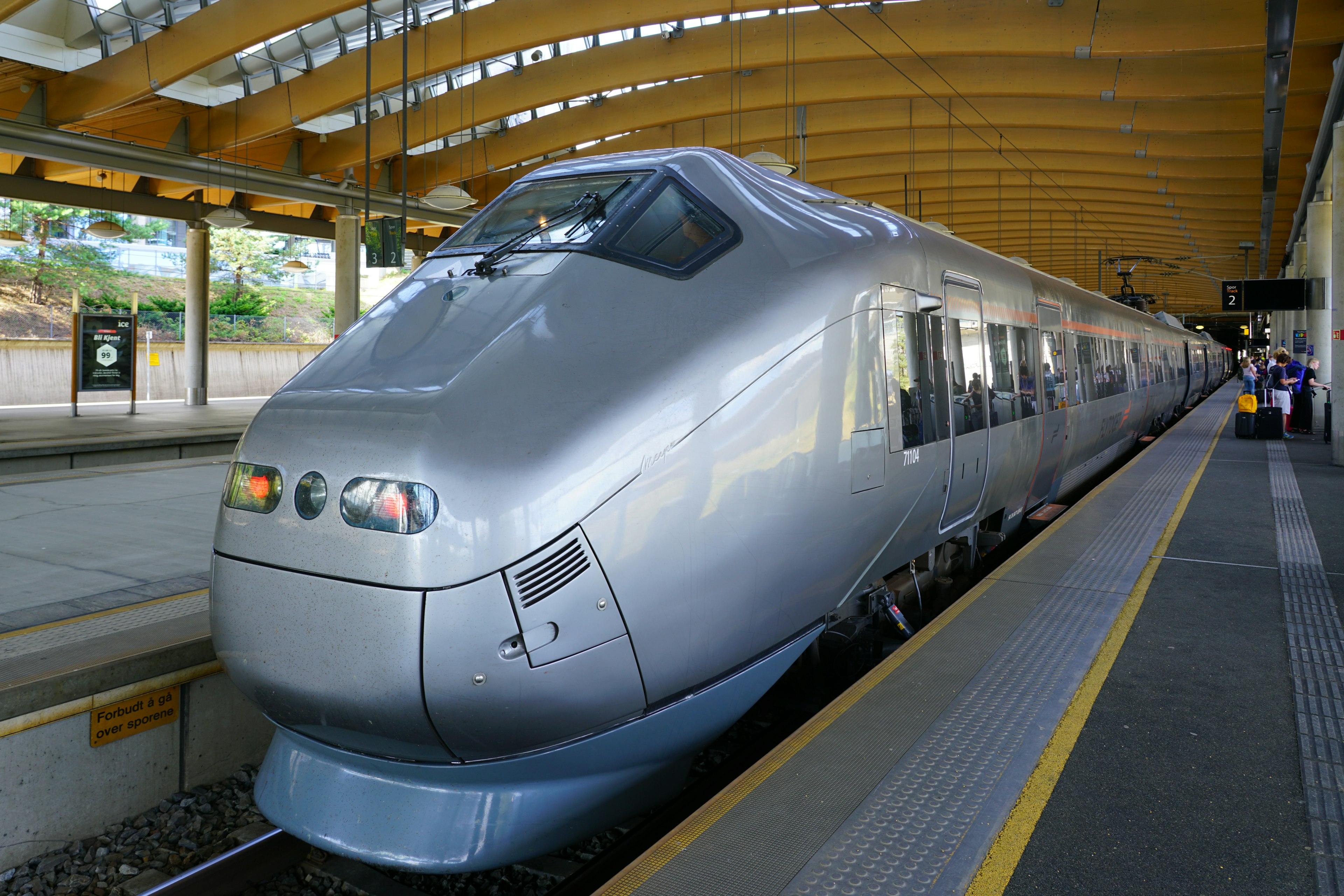 The Flytoget Airport Express Train at the airport, Oslo, Norway