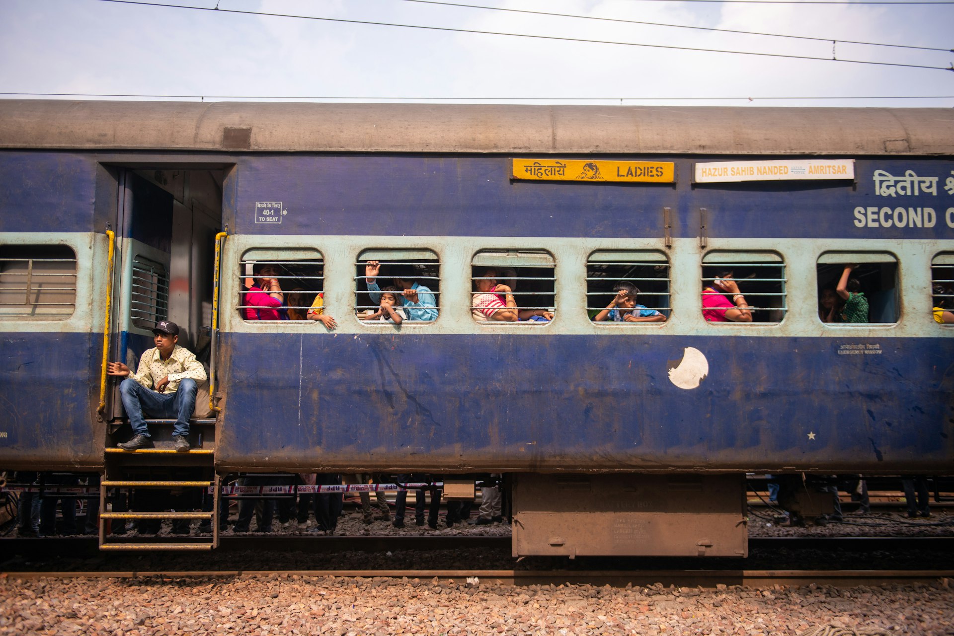 A women’s coach of a passenger train in New Delhi, India