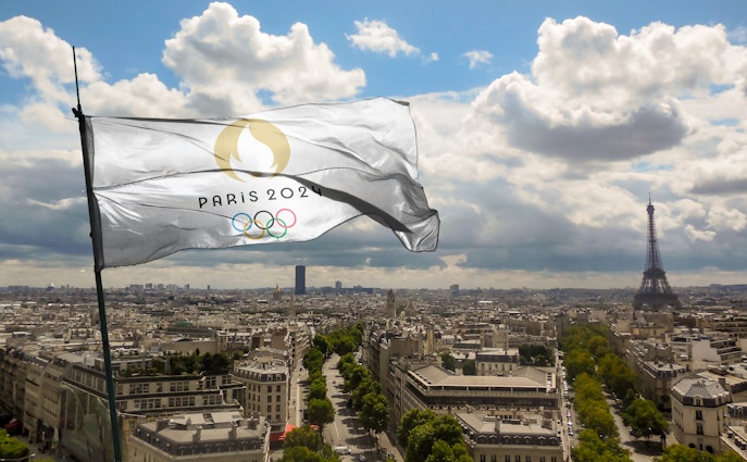 PARIS, FRANCE, March 2023: Top view of flag of french olympics games 2024 with grunge texture. no flagpole. Plane design, layout. official logo of SOG 2024 in Paris; Shutterstock ID 2282803459; full: -; gl: -; netsuite: -; your: -
2282803459