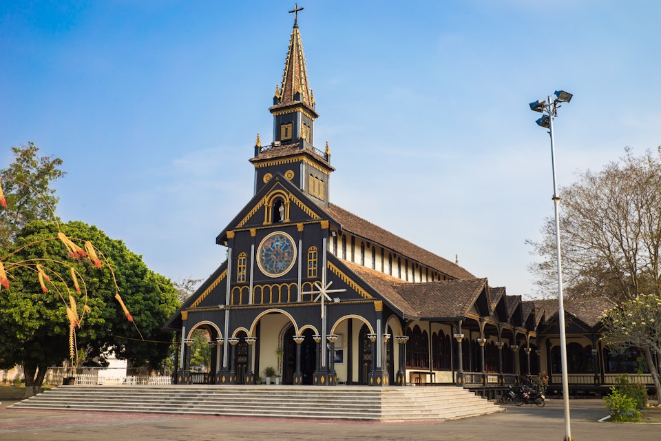 Kon Tum, Vietnam - Mar 28, 2016: Go (Wooden) Church in the city of Kon Tum in the Central Highlands of Vietnam is an ancient relic with unique wooden architecture of high aesthetic value; Shutterstock ID 416639983; full: Digital; gl: 65050; netsuite: poi; your: Barbara Di Castro
416639983