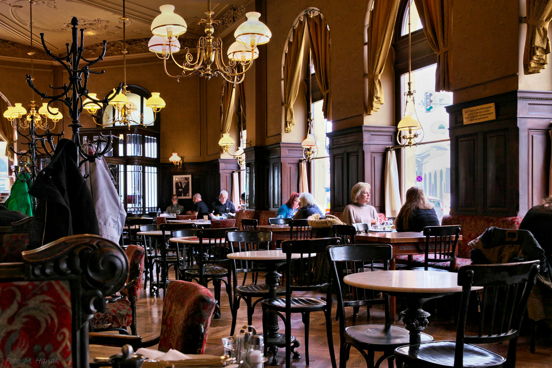 The interior of Cafe Sperl in Vienna, Austria