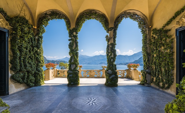 overlooking Lake Como in the Villa del Balbianello