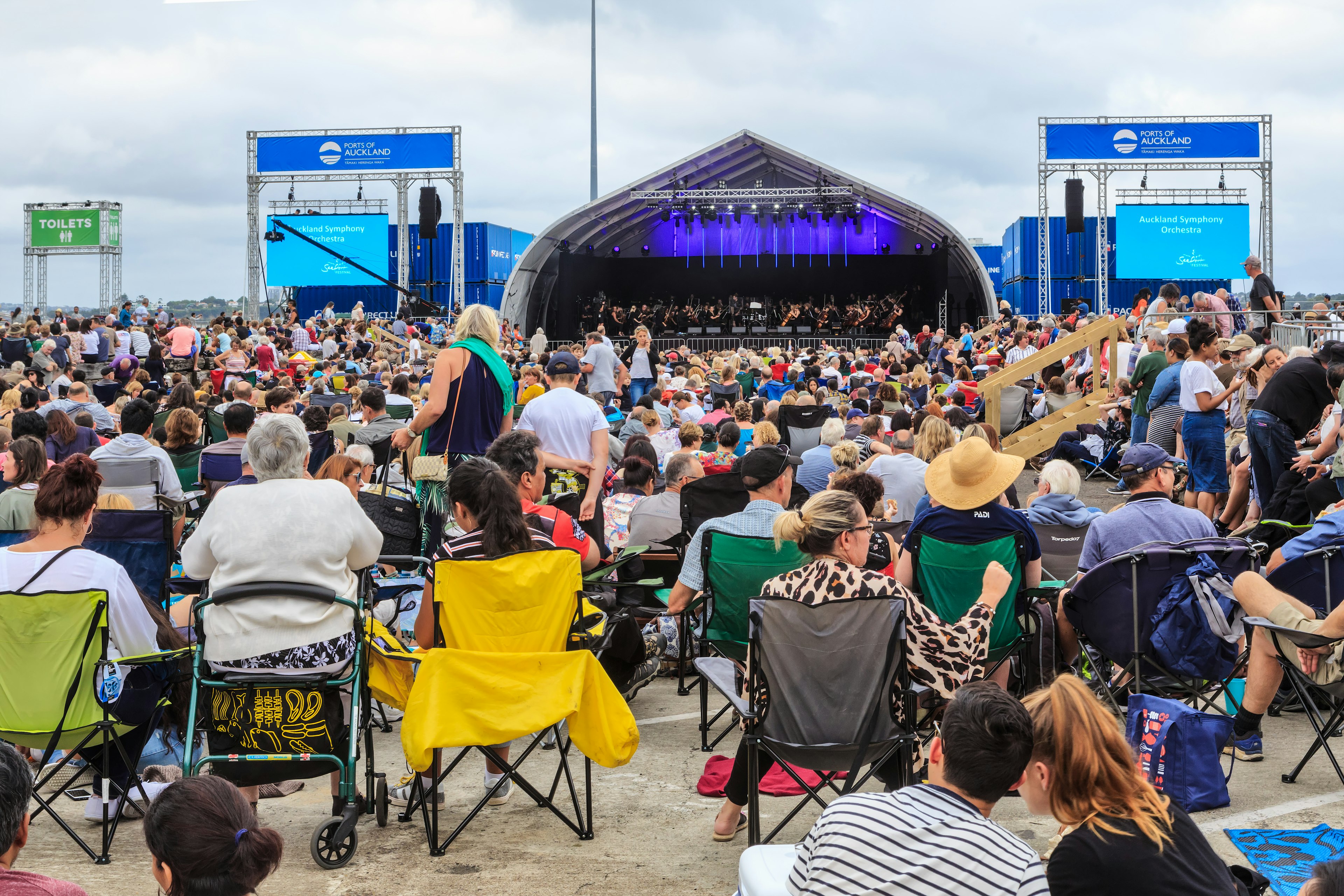 A large crowd watching the Auckland Symphony Orchestra. Auckland Anniversary Weekend