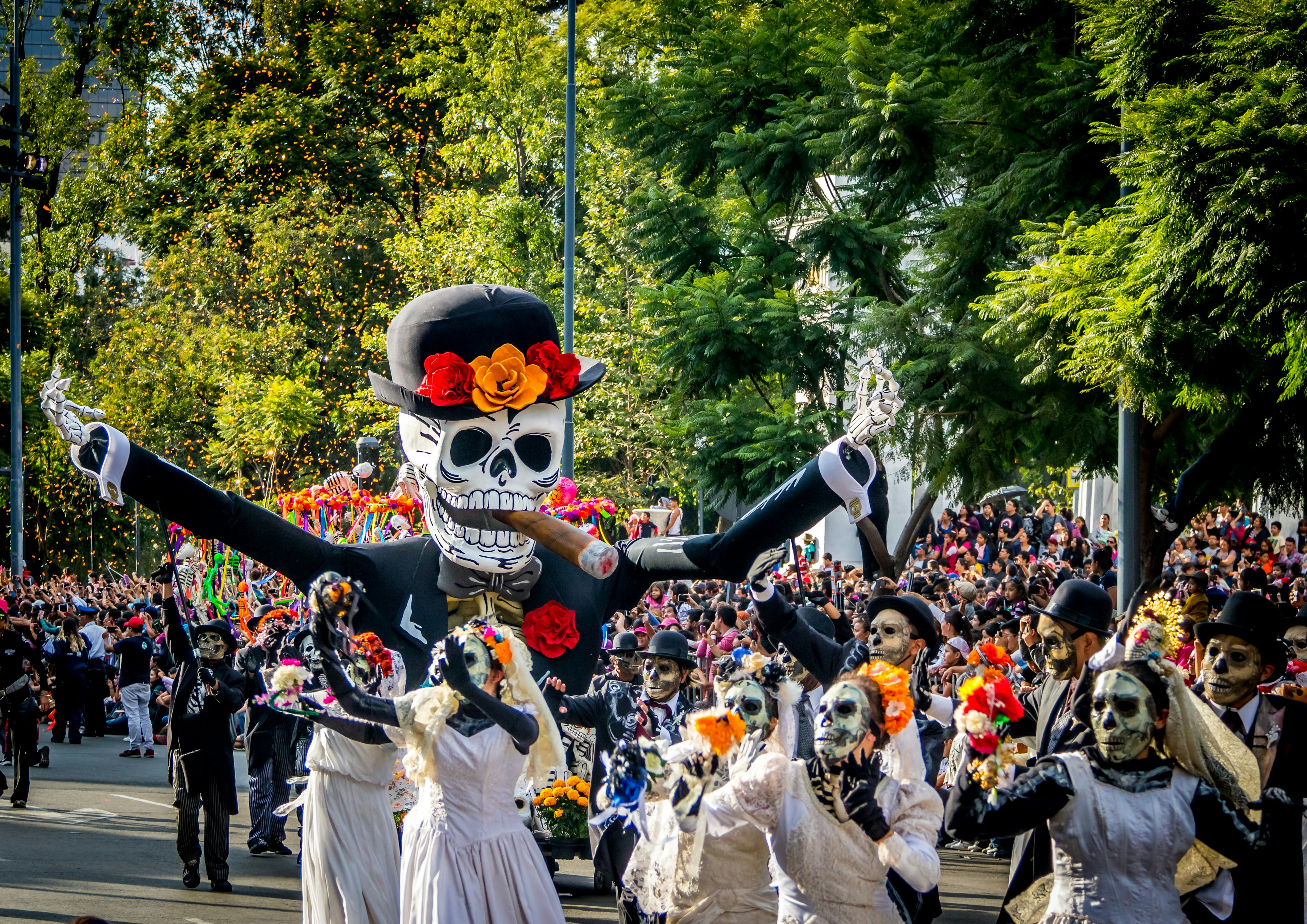 Day of the dead parade in Mexico City.