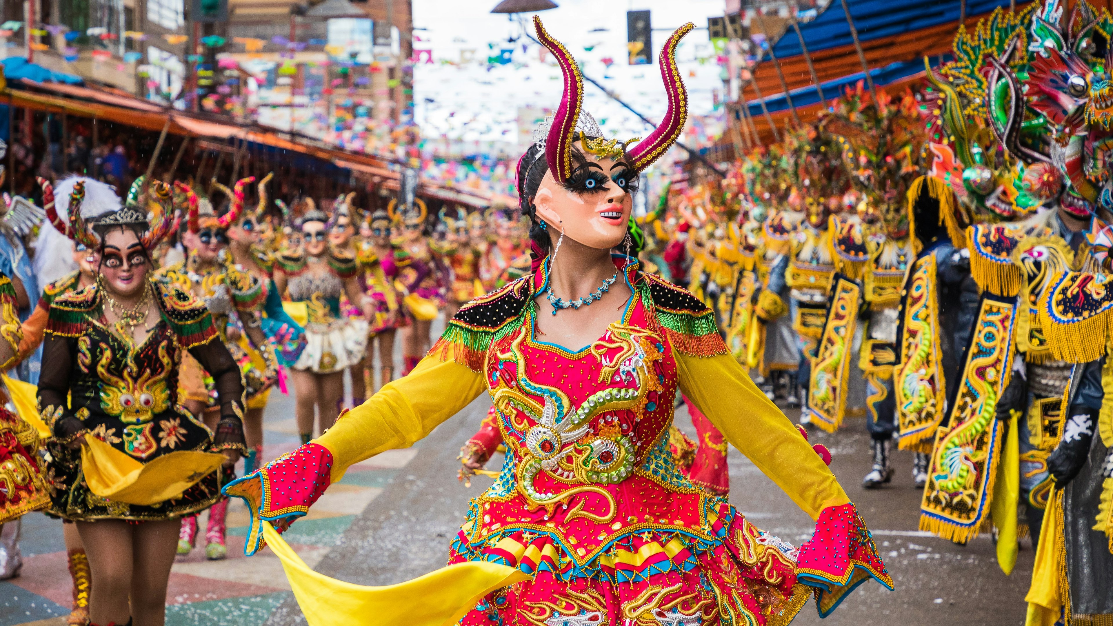 The Oruro festival parade in Bolivia