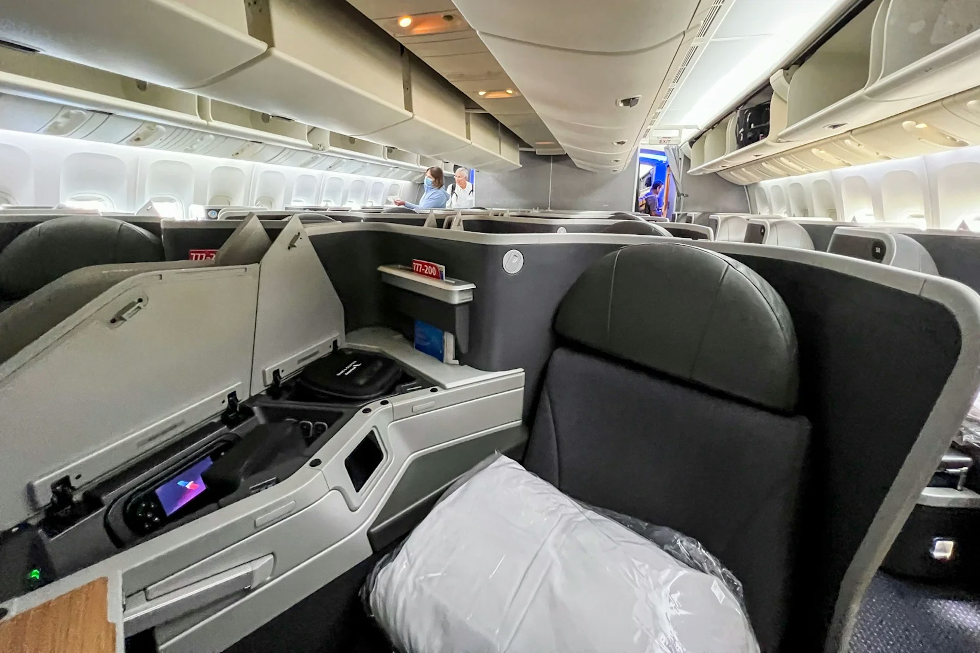The American Airlines Business Class on a flight from Rome to JFK