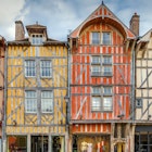1187875083
Strret with historical  half-timbered houses in Troyes downtown, France