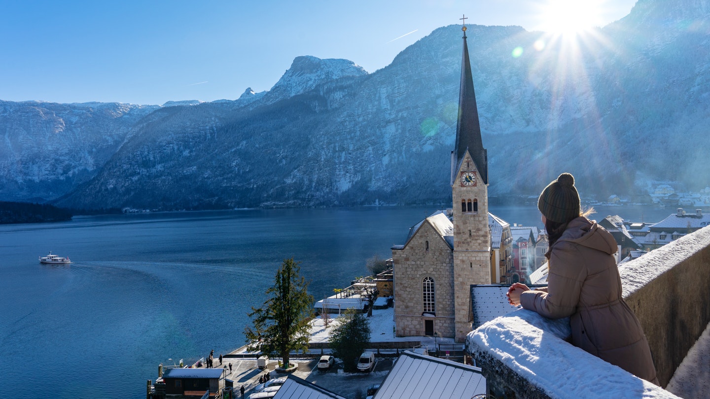 beautiful cityscape of the special city Hallstatt in Austria Salzkammergut snowy winter mountains and lake with tourist woman
1454324863
beautiful, woman, view point, mountains, see, popular, alpine, landscape, hallstatter, lakeside, landmark