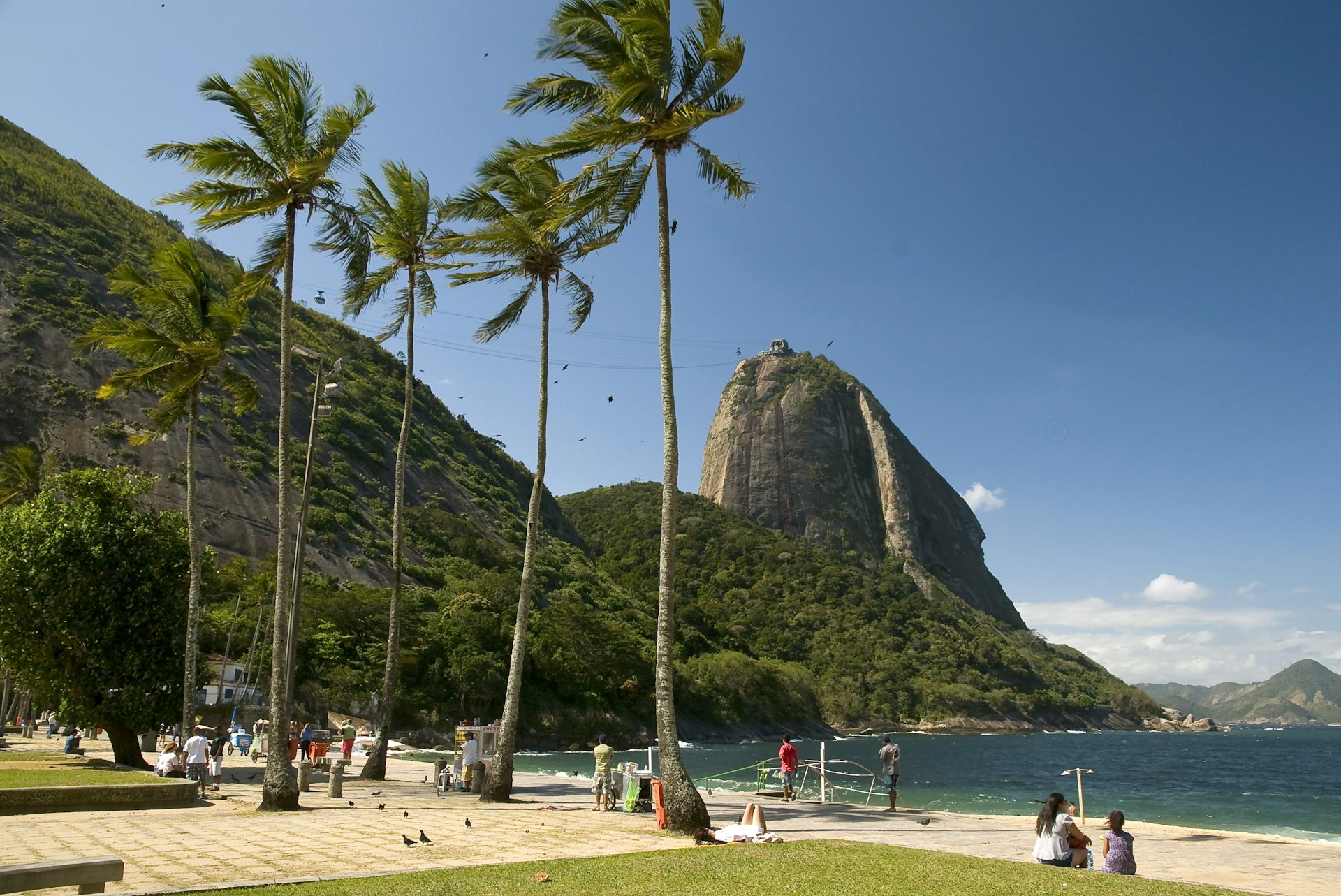 A view of Sugarloaf Mountain overlooking Praia Vermelha