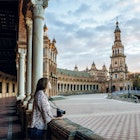 Female tourist strolling through the Plaza de Espana in Seville. It was designed by the Seville architect AnÃbal González for the Ibero-American Exhibition of 1929.
Female tourist strolling through the Plaza de Espana in Seville. It was designed by the Seville architect Aníbal González for the Ibero-American Exhibition of 1929.
640432392
Anibal Gonzalez, Camera, copyspace, millennial, millennials, plaza, pretty scene, spanish square, tourist destinations, traveler