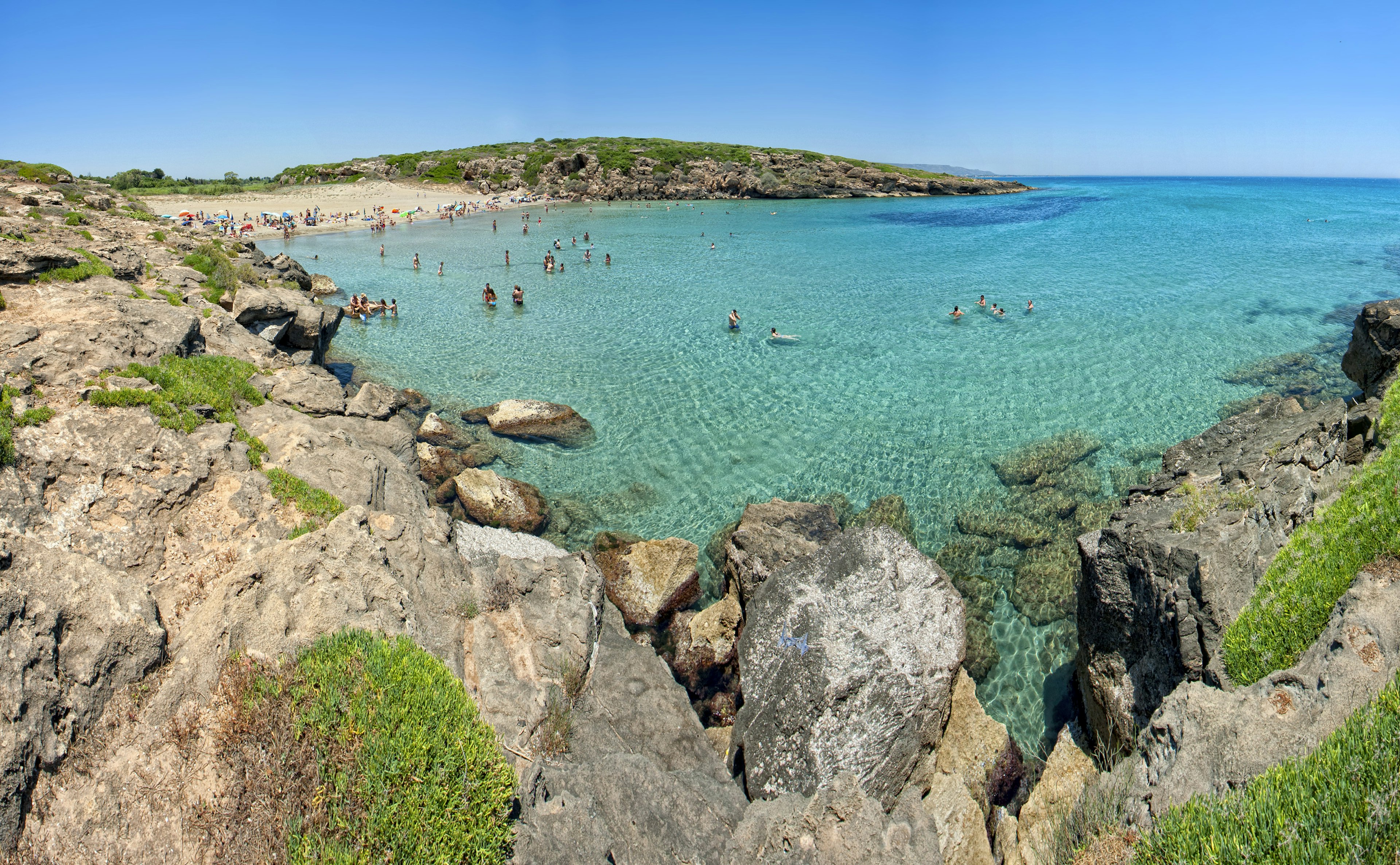 Calamosche; Vendicari; Coastline; Fun; Nature; Noto; Noto - Sicily; Relaxation; Day; Europe; Horizontal; Outdoors; People; Photography; Sand; Sea; Sicily