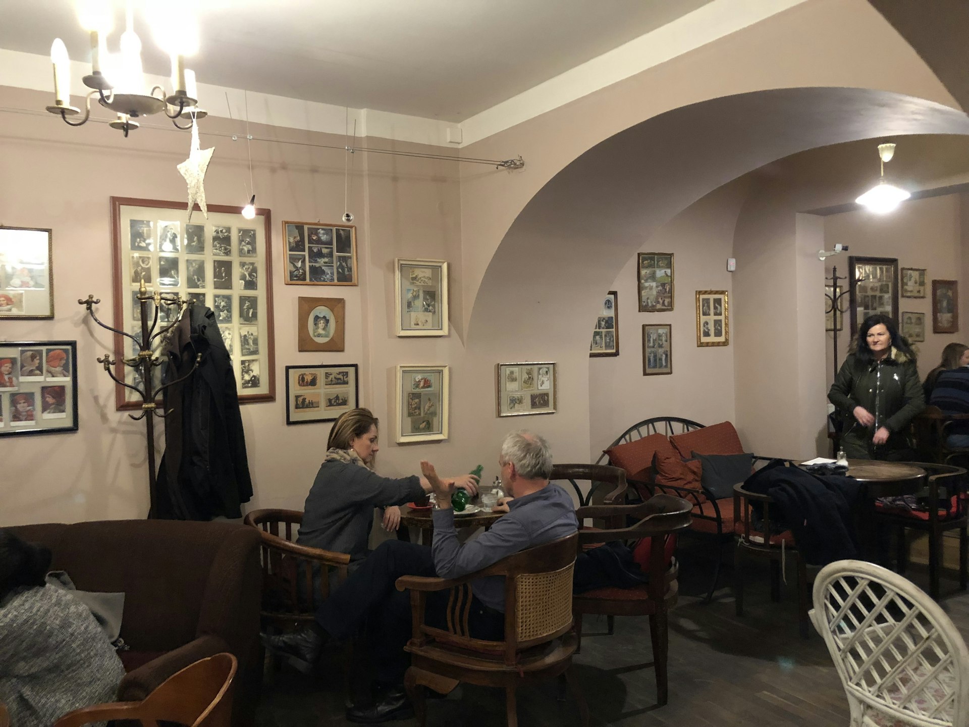 Customers sat in the Choco Cafe, Prague