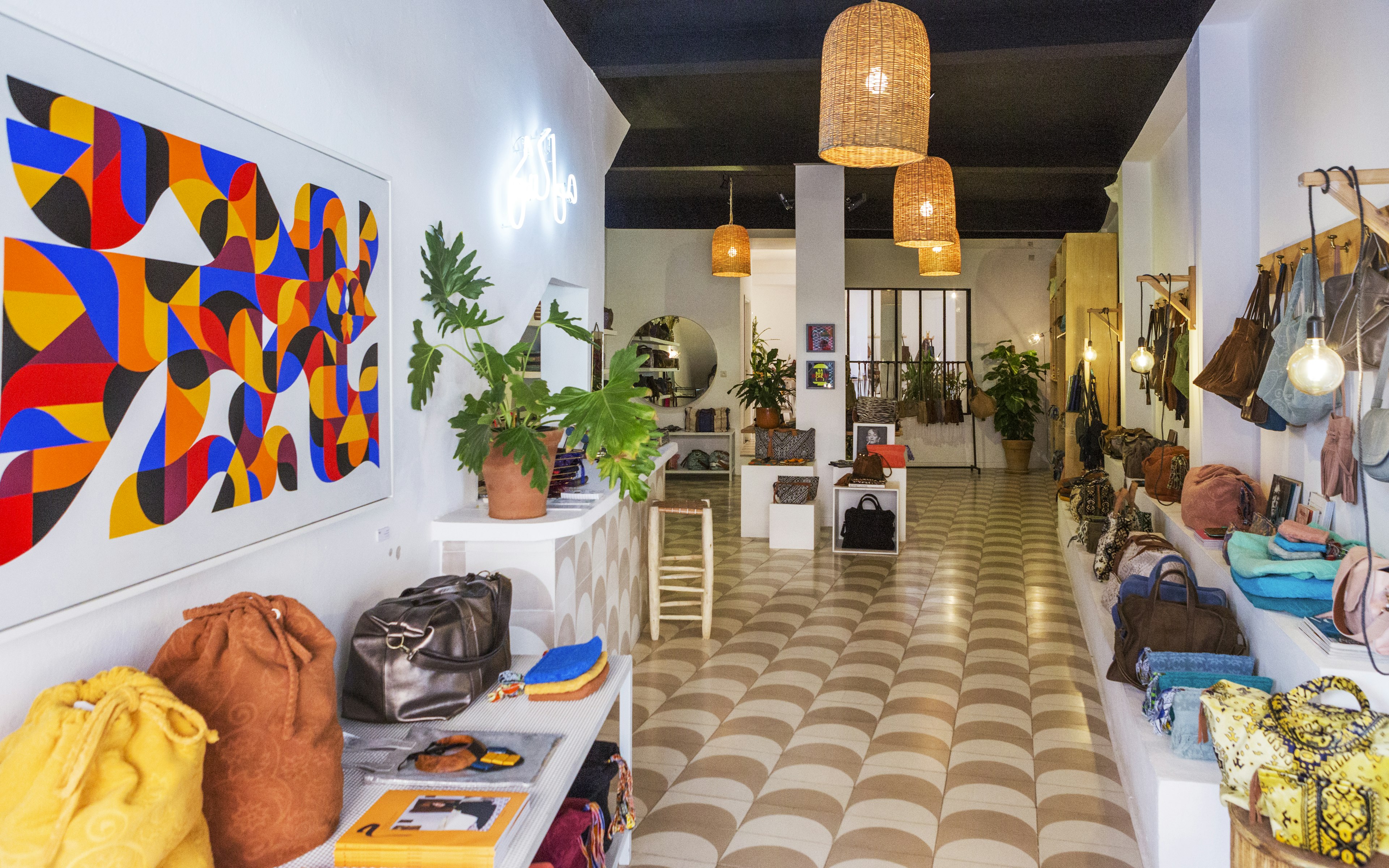 Lalla boutique interior with merchandise in Marrakesh