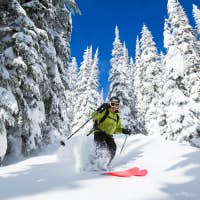 Woman skiing in montana