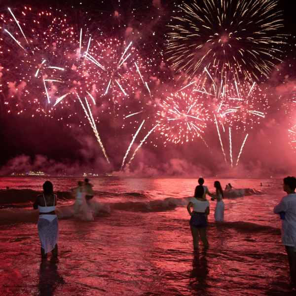 Fireworks on the beach