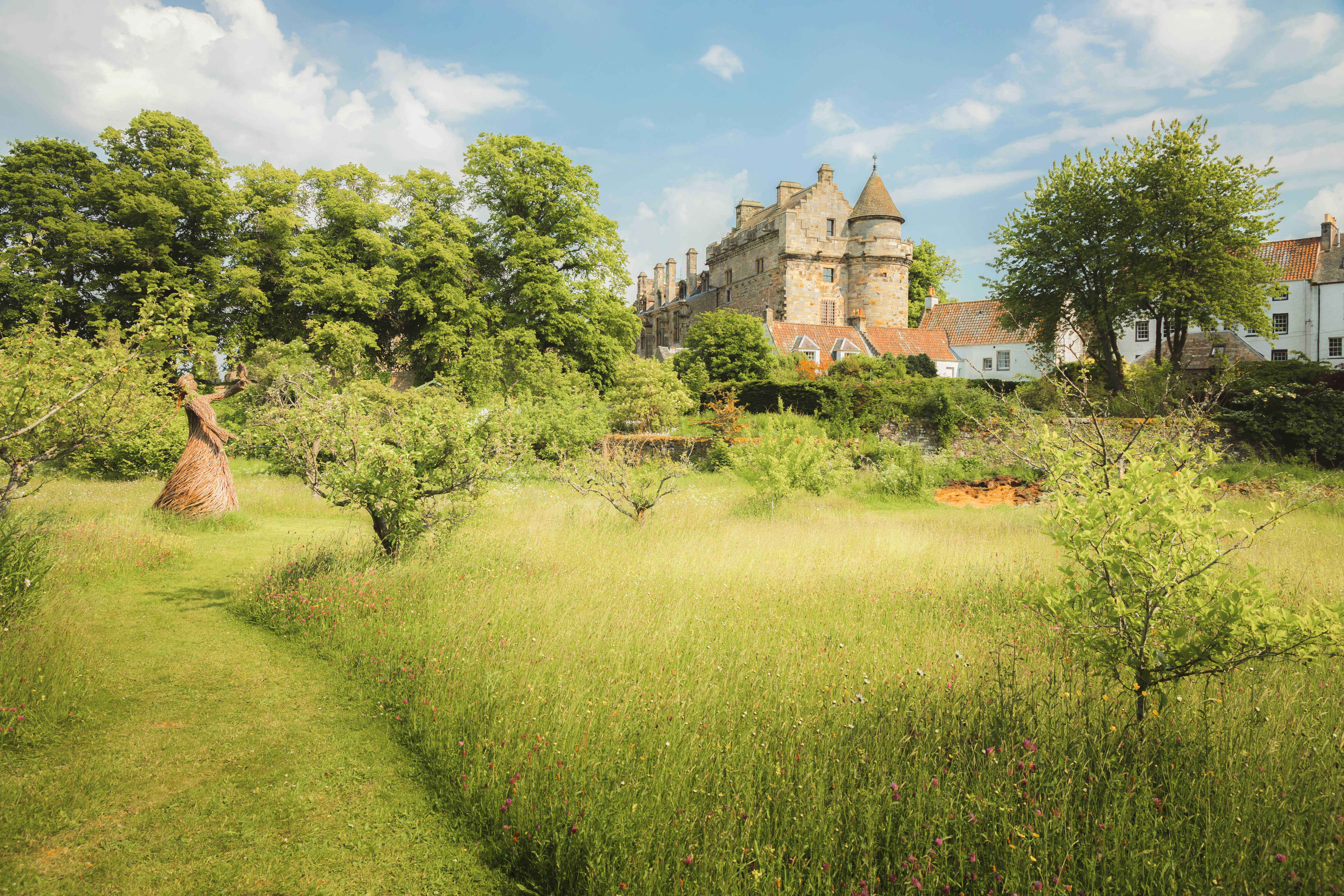 Historic Falkland Palace and village with landscaped gardens on a sunny summer day in Fife, Scotland, UK.
1502567466
