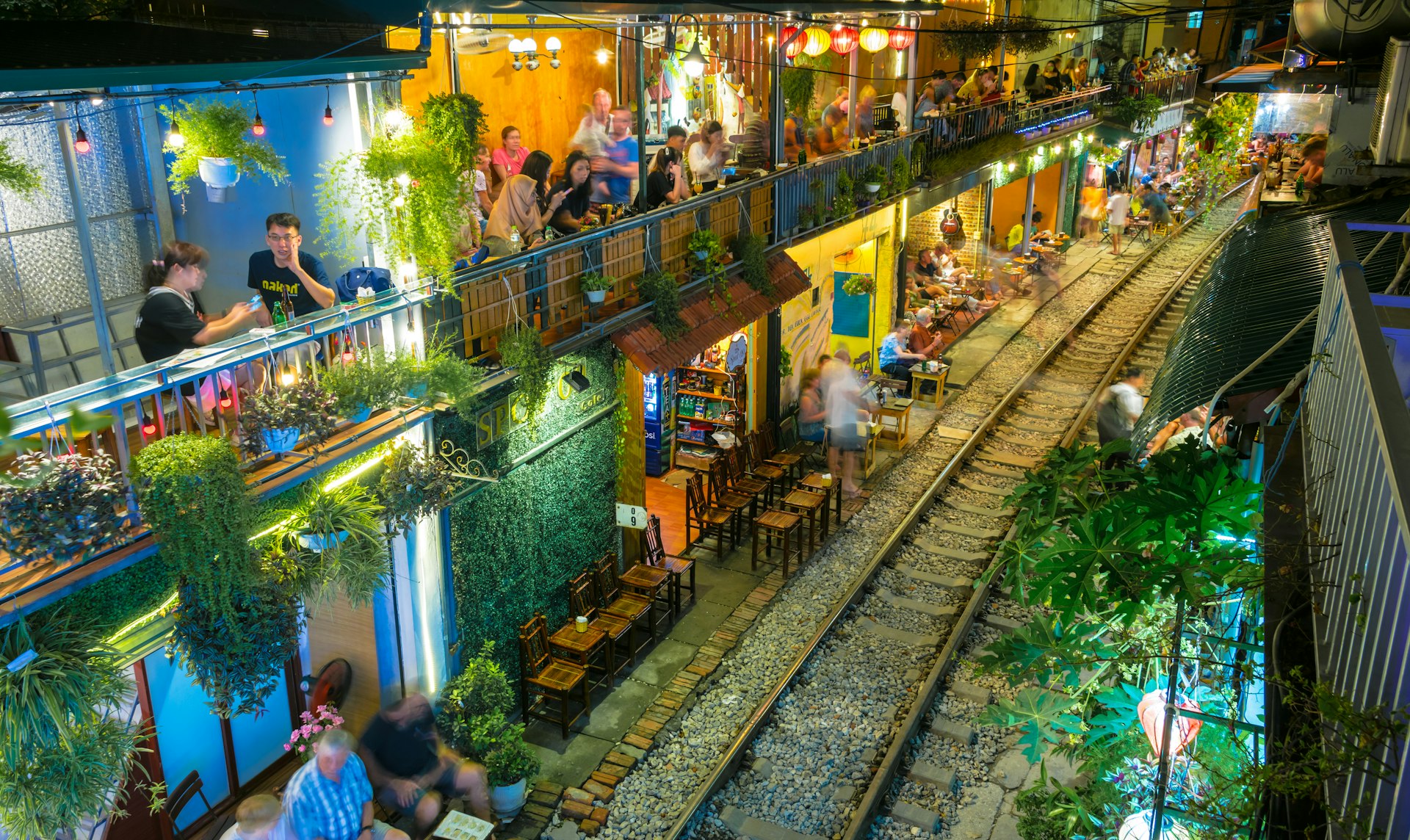 The famous “train street” at Phung Hung St, Hanoi, Vietnam