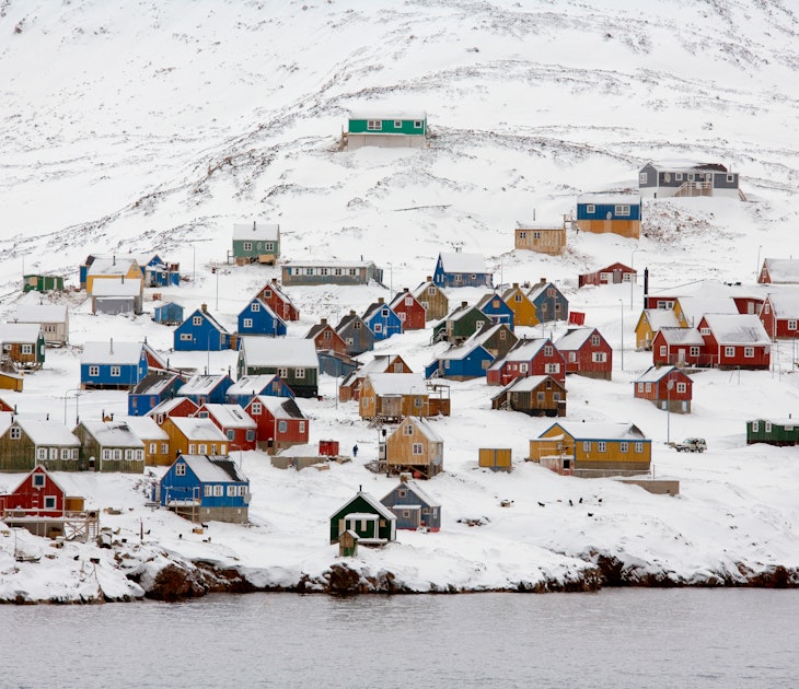 Settlement of Ittoqqortoormiit (pop. 551) at the entrance to Scoresbysund in eastern Greenland.; Shutterstock ID 1579376257; full: 65050; gl: Lonely Planet Online Editorial; netsuite: Coldest vacation places on Earth; your: Brian Healy
1579376257