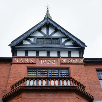Douglas, Isle of Man - 31 March 2023: triangular pediment above the entrance to the manx museum ; Shutterstock ID 2319825569; full: digital; gl: 65050; netsuite: poi; your: Barbara Di Castro
2319825569