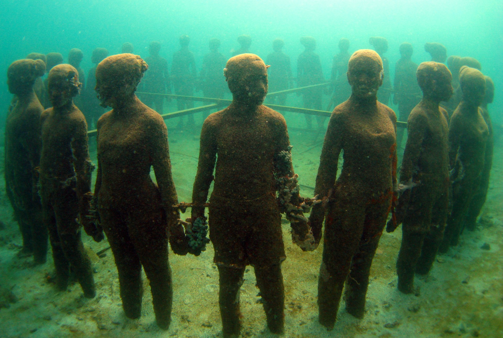 The Molinere Underwater Sculpture Park is a collection of ecological underwater contemporary art located in the Caribbean sea off the west coast of Grenada