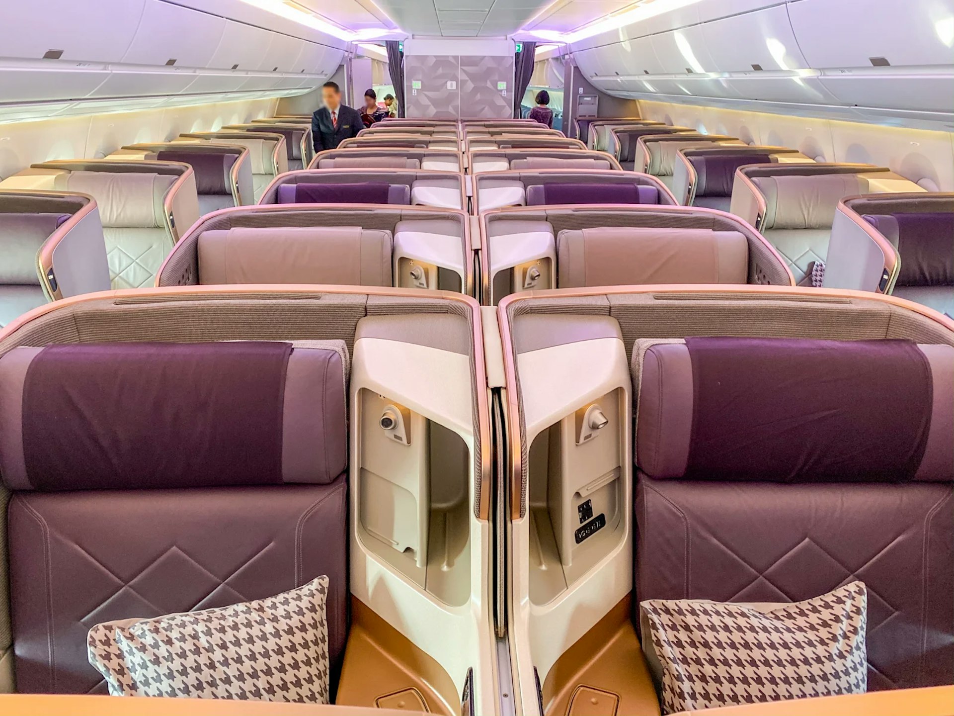 The Singapore Airlines business class on the Airbus A350 