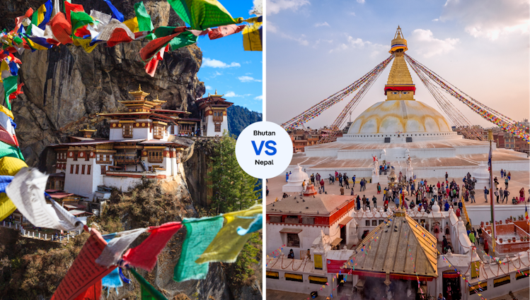 Tiger's Nest in Bhutan vs Katmandu