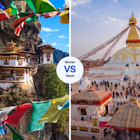 Tiger's Nest in Bhutan vs Katmandu
