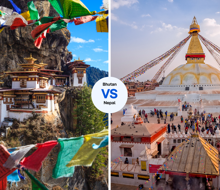 Tiger's Nest in Bhutan vs Katmandu