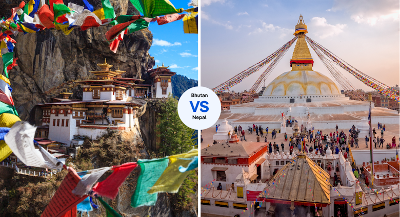 Tiger's Nest in Bhutan vs Katmandu