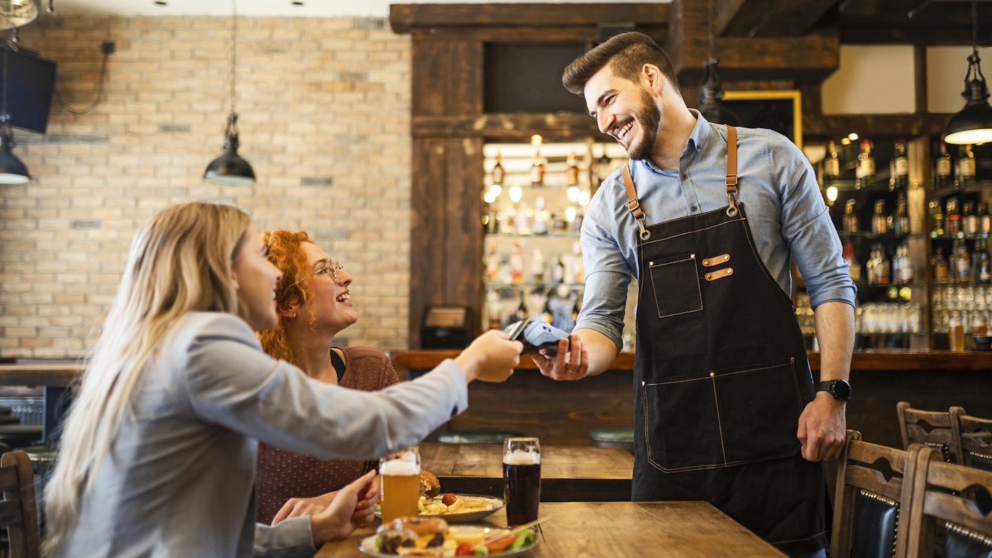 Contactless payment for meal in restaurant
1386683073
Paying for meal in restaurant - stock photo
Contactless payment for meal in restaurant