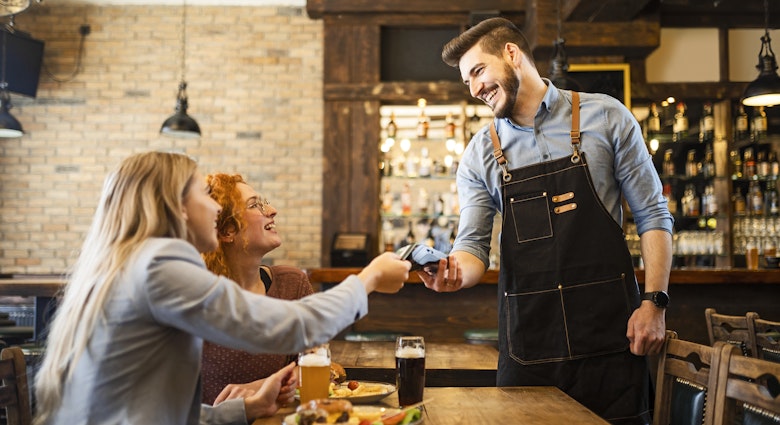 Contactless payment for meal in restaurant
1386683073
Paying for meal in restaurant - stock photo
Contactless payment for meal in restaurant