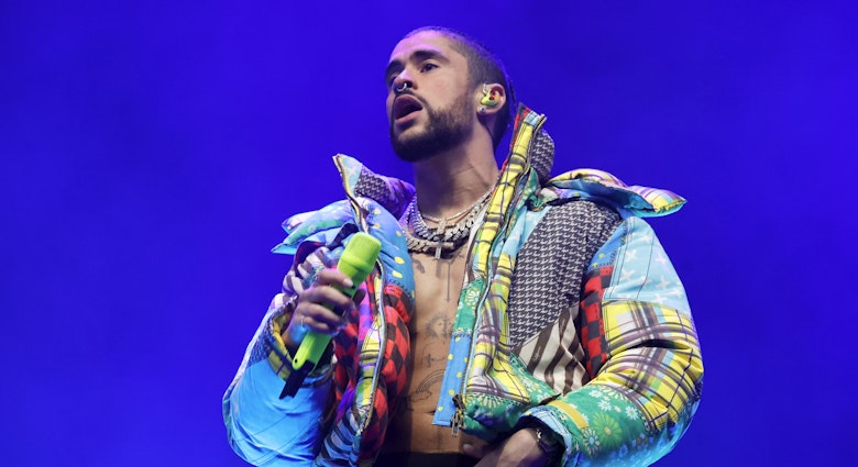 INDIO, CALIFORNIA - APRIL 14: Bad Bunny performs at the Coachella Stage during the 2023 Coachella Valley Music and Arts Festival on April 14, 2023 in Indio, California. (Photo by Frazer Harrison/Getty Images for Coachella)
1482340593