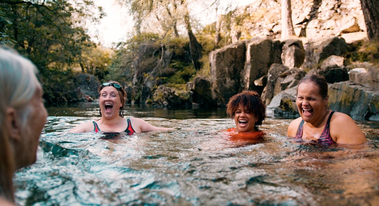 Group of women wild swimming in the Lake District, North East of England. They are in a river, enjoying time outdoors.
1492282538