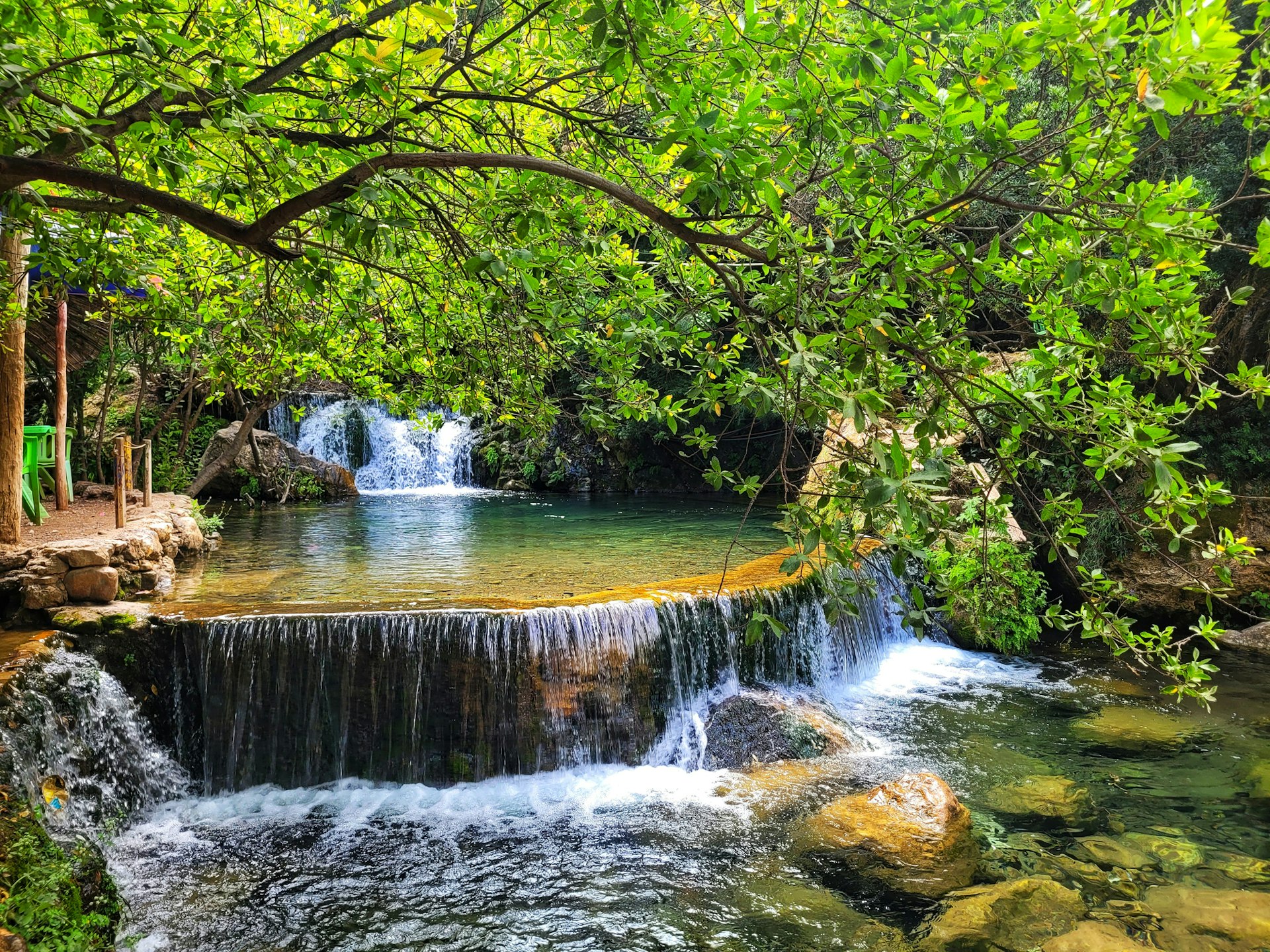 The most popular attraction at Akchour, the 100-metre-high grand cascade, is at the end of a two-hour hike through the Farda River in the Talambote Valley, Rif Mountains