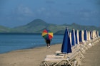 Beach chairs and umbrellas set on Pinney Beach, one of the nicest beaches on the small Caribbean island of Nevis.
523662802
one person:CB2, marine scene:CB2, recreation:CB2, travel:CB2, Nevis:CB2, travel & tourism:CB2