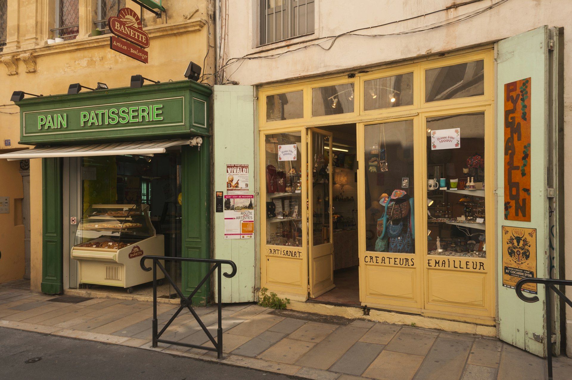 Bakery shop facades in Arles, France