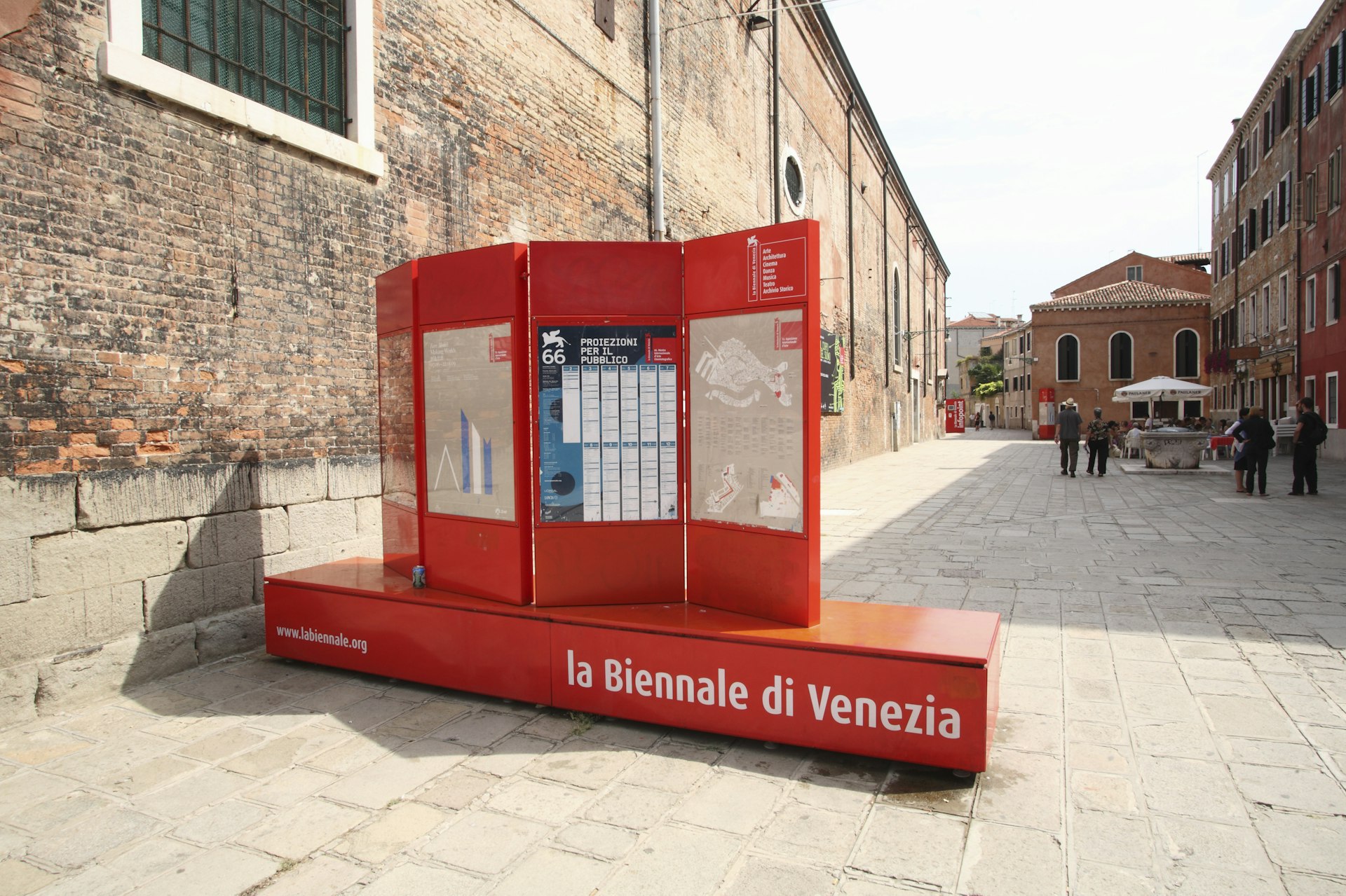 Sign for La Biennale di Venezia (Venice Biennale) in Venice.