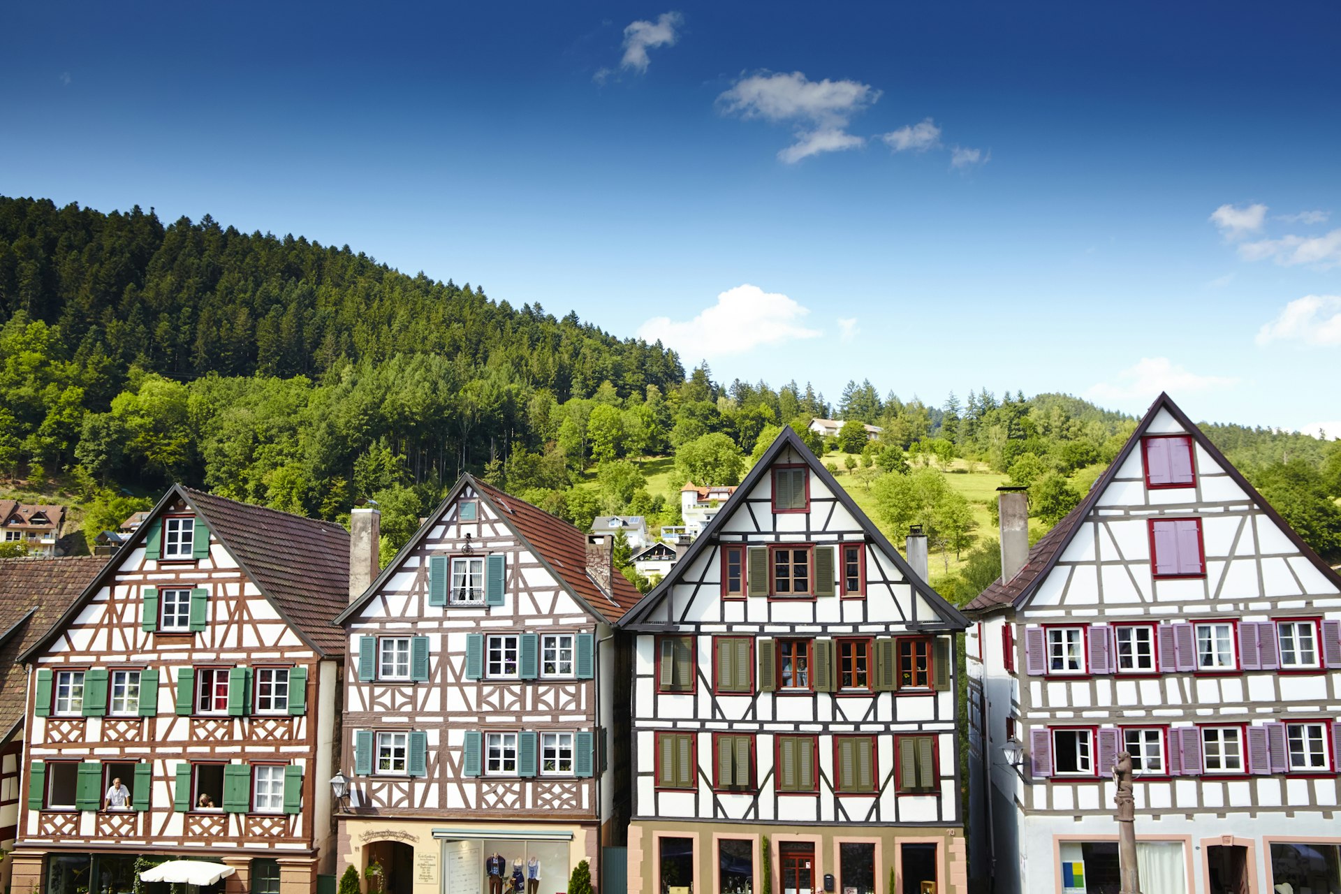 Half-timbered houses, in the market square in Schiltach, Germany