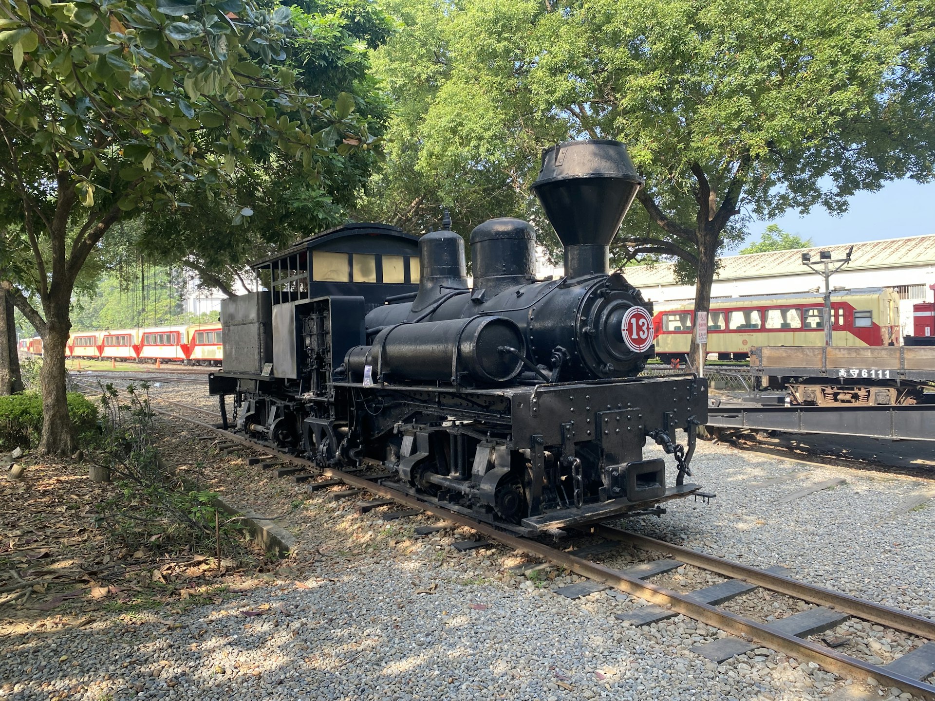 A historic SL13 locomotive in Alishan Forest Railway Garage Park, Chiayi, Taiwan